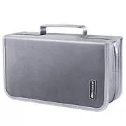 CD/DVD Case Holder 128 Capacity CD VCD Media Wallet Storage Organizer, Silver