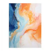 Abstract Painting Blue Orange Canvas Print