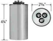 55+5 uf/MFD 370 440 VAC volts Round Dual Run Capacitor 50/60 Hz , JustCapacitors