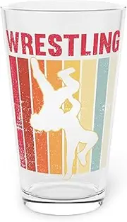 Teegarb Letter Blanket Humorous Nostalgic Wrestler Kickboxing Combat Sports Sport Devotee Pint Glass, 16oz 16oz