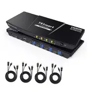 USB 3.0 HDMI KVM Switch 1 Monitor 4 USB 3.0 for 4 computers 1 monitor Black