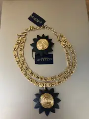 GIVENCHY VINTAGE NECKLACE WITH SUN PENDANT & MATCHING BROOCH & EARRINGS