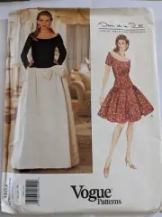 Vogue Designer Pattern 1504 Oscar De La Renta Lined Boned Dress 14-18 UNCUT