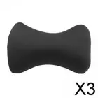 3x Microbead Back Cushion Neck Support Roll Pillow , 38x20cm Black