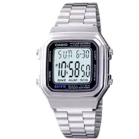 在飛比找Yahoo奇摩購物中心優惠-CASIO 時尚都會數字錶(A178WA-1)-銀/32.5