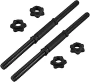 Nonslip Dumbbell Bar Handles - Steel Core Fitness Bars, Abs Grip with Collars | Standard Threaded Dumbbell Handle for Daily Strength Training Home and Adjustable Workout Weight Support