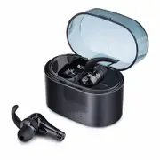 [True Wirelss] QY1 TWS 5.0 Dual bluetooth Earphone Stereo English Prompt Headphone with Charging Box BLACK COLOR