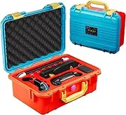 T TICCI Hard Case for Nintendo Switch/Switch OLED, Heavy-Duty EVA Protective Shell, Fits Console with Case, Pro Controller, 12 Game Cartridges, Blue&Red