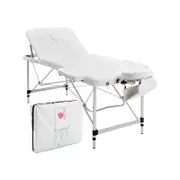 Forever Beauty White Portable Beauty Massage Table Bed Therapy Waxing 3 Fold 70cm Aluminium