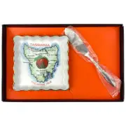 Vintage Westminster Australia Fine China Tasmania Map Dish & Knife Original Box