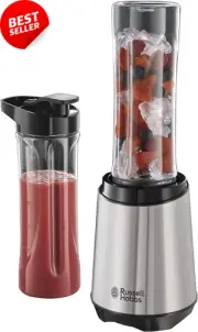 RHBL300 Mix & Go Blender 300W Stainless Steel High-Speed Portable Silver/Black