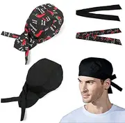 [OIUAVYR] Pack of 2 Chef's Work Wear Bistro Hat Breathable Bistro Hat Bandana Chef Hat Funny Breathable Chef Hat for Men Women Kitchen Cooking Cooking Hood with Sweat Cloth