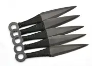 Handmade Pack of 5 Ninja Knife, Kunai Knife, Hunting Knife, Camping Knife