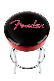 099-0205-010 Genuine Fender Logo Red Sparkle & Black 30" Barstool