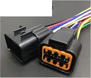 Dj7023a-2.2automobile Cable Waterproof Connector 4p6p8p10p Oxygen Sensor Harness Socket Fog Lamp Tail Wire Wire Length 15cm (Color : 8p Strip line, Size : 1sets)