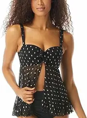 [COCO REEF] Women's Serengeti Allure Metallic-Print Underwire Bra Sized Tankini Top