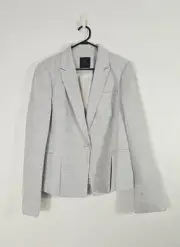 BNWT David Lawrence Womens Grey Avalon 100% Linen Dress Jacket - Size 14 RRP$300