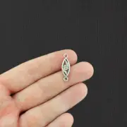 BULK 100 Flower Connector Antique Silver Tone Charms 2 Sided - SC597