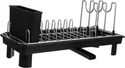 Didiseaon Compact Dish Drying Rack with Efficient Drainage System Multifunctional Utensil Storage for Plates Bowls and Cutlery Sturdy Design for Kitchen Counter Organization