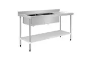 Vogue Double Bowl Sink R/H Drainer
