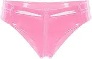 [Miutii] Womens Latex Wetlook Zipper Crotch Hot Pants Booty Shorts Hipster Panties Bikini Briefs