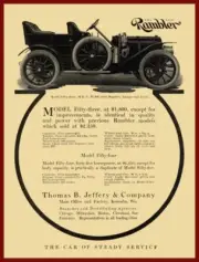 1910 Thomas B. Jeffery & Co. New Metal Sign: Rambler Fifty Three - Kenosha, WI