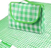 Outdoor Picnic Blankets,80" x80" Foldable Lightweight Waterproof Sand Mat,Beach Blanket for Camping, Hiking, Traveling, Picnics and Moisture Resistant Fabric Lawn Spring Mat (Green)