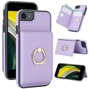 IPhone 7 Plus/IPhone 8 Plus Case With Card Holder,Military Grade Drop Protection,Durable Shockproof Cover-Light Purple