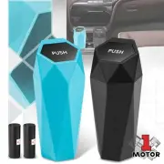 0.5L Sky Blue+Black Car Mini Trash Garbage Compact Cup Holder Can w/ Lid