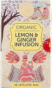 Ministry of Tea Organic Lemon and Ginger Infusion Herbal 20 Tea Bags, 20 Pieces