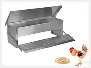 LUXI Aluminium Chicken Feeder 5kg Capacity, Automatic Step-On Treadle Design, Rainproof Lid, Pest-Proof, Weather-Resistant Chicken Feed Dispenser for Backyard Coop