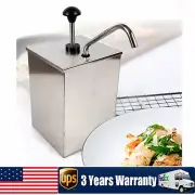 4L 1 Head Sauce Dispenser Condiment Soy Ketchup Dispensing Pump Stainless Steel