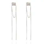 Culturesse Murphy 122mm Sculpture Wrap Tassel Earrings Jewellery Bright Silver