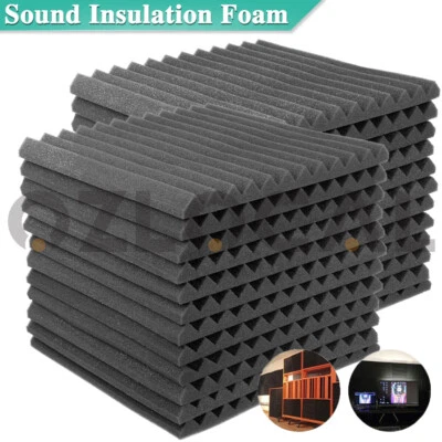 12-60 PCS Studio Acoustic Foam Sound Absorption Proofing Panel Wedge Karaoke