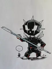 GRENDEL (Mecha Grendel) - 2014 - original art - ink & pencil - 8.5 x 11 - RARE