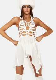 [Club Exx] Celestial Ringmaster Mini Dress - White