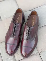 NEW Allen Edmonds "PARK AVENUE" Oxfords 9 D Custom BURGUNDY PATINA