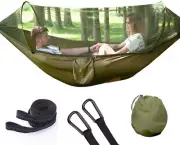 Camping Hammock with Mosquito Bug Net Lightweight Portable Parachute Nylon