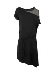 Y’s Black Sheer Cold Shoulder Dress