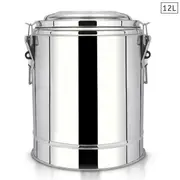 12 L Stainless Steel Insulated Stock Pot Dispenser Hot & Cold Beverage Container