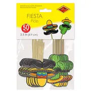 Fiesta Cactus and Sombrero Picks (Pack of 50)