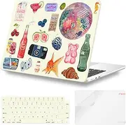 iLeadon Compatible with MacBook Air 13.6 inch Case 2025 2024-2022 M4 A3240 M3 A3113 M2 A2681, Protective Hard Shell Case Cover for MacBook Air 13 inch (Water Color Sticker)