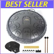 Portable 14-Inch Alloy Steel Drum Set with Mallets & Music Book - Healing Sounds
