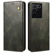 Leather Phone Case for vivo S16 Pro/S16 ,Waxy Crazy Horse Texture Stand Wallet Cell Phone Cover