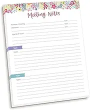 bloom daily planners 8.5" x 11" Double Sided Meeting Pad - Topics, Takeaways, Action Items & Follow-Ups - Undated Meeting Notes Agenda Organizer