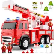 Fire Truck Playset - 112 Scale Large Size Toys - Realistic Fire Engine 3 Fire...