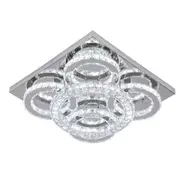 Eli & Co. Lighting Aveline 51W Crystal Square Flush Mount 3CCT Dimmable Chandelier Light