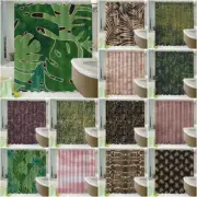 Extra Long Shower Curtain Leaf Tree Ring Print Waterproof Bathroom Curtain Hooks