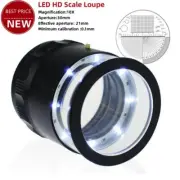 CLMG-7173-ED Magnifier LED HD Scale Loupe 10X Magnification w/ 8 LED Light tp1