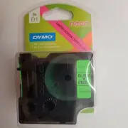 Dymo D1 Labels 2-Pack Limited Edition Black on Green 2 x D1 Label Cassettes